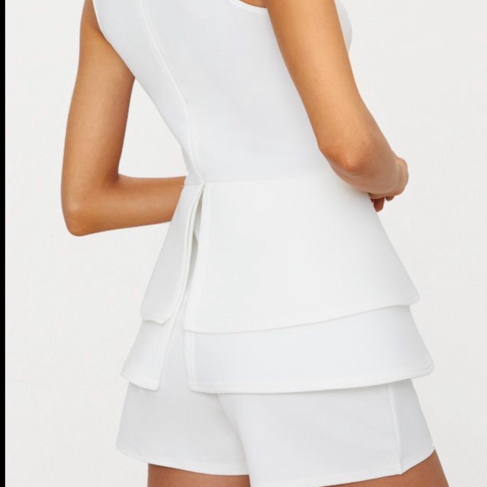 Misguided Racer Neck Peplum Playsuit - Picture 2 of 8